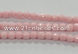 CTU1511 15.5 inches 4mm faceted round synthetic turquoise beads