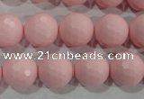 CTU1516 15.5 inches 14mm faceted round synthetic turquoise beads