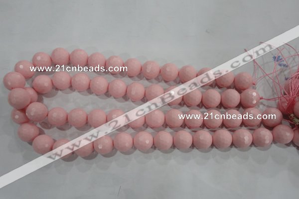 CTU1516 15.5 inches 14mm faceted round synthetic turquoise beads