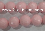 CTU1517 15.5 inches 16mm faceted round synthetic turquoise beads