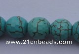 CTU16 15.5 inches 16mm faceted round blue turquoise beads Wholesale