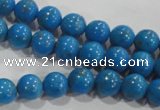 CTU1620 15.5 inches 4mm round synthetic turquoise beads