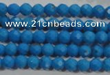 CTU1631 15.5 inches 6mm faceted round synthetic turquoise beads