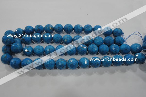 CTU1633 15.5 inches 10mm faceted round synthetic turquoise beads