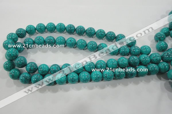 CTU1675 15.5 inches 12mm round synthetic turquoise beads