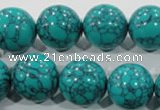 CTU1678 15.5 inches 18mm round synthetic turquoise beads