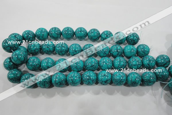 CTU1678 15.5 inches 18mm round synthetic turquoise beads