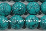 CTU1679 15.5 inches 20mm round synthetic turquoise beads