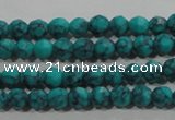 CTU1681 15.5 inches 4mm faceted round synthetic turquoise beads