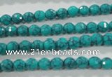 CTU1682 15.5 inches 6mm faceted round synthetic turquoise beads