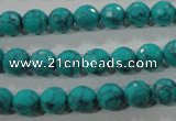 CTU1683 15.5 inches 8mm faceted round synthetic turquoise beads