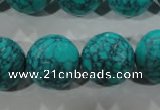 CTU1689 15.5 inches 20mm faceted round synthetic turquoise beads