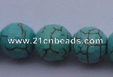 CTU17 15.5 inches 18mm faceted round blue turquoise beads Wholesale