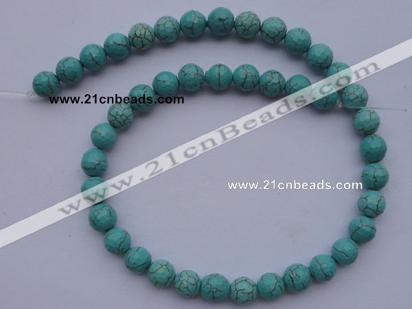 CTU17 15.5 inches 18mm faceted round blue turquoise beads Wholesale