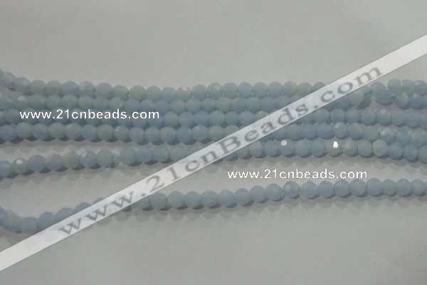 CTU1741 15.5 inches 4mm faceted round synthetic turquoise beads