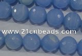 CTU1745 15.5 inches 12mm faceted round synthetic turquoise beads