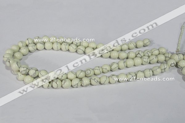 CTU1795 15.5 inches 12mm round synthetic turquoise beads