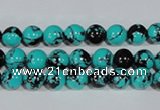 CTU1802 15.5 inches 6mm round synthetic turquoise beads