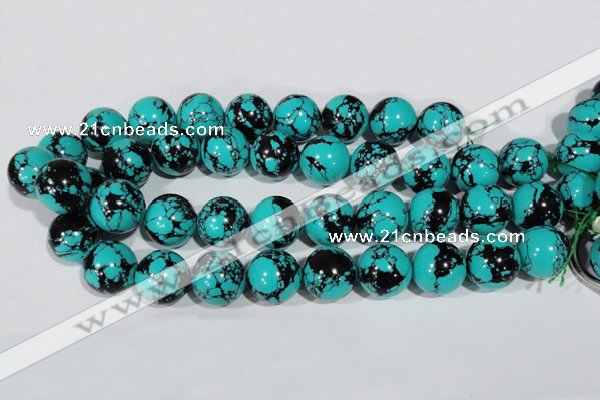 CTU1809 15.5 inches 20mm round synthetic turquoise beads