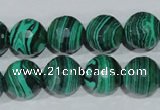 CTU1826 15.5 inches 14mm faceted round synthetic turquoise beads