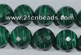 CTU1827 15.5 inches 16mm faceted round synthetic turquoise beads