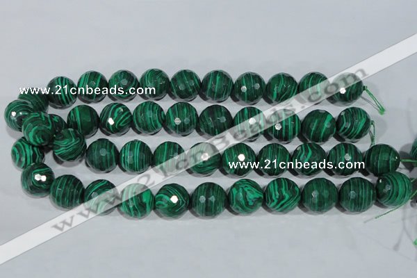 CTU1827 15.5 inches 16mm faceted round synthetic turquoise beads