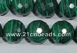 CTU1828 15.5 inches 18mm faceted round synthetic turquoise beads