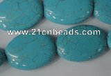 CTU1895 15.5 inches 18*25mm oval imitation turquoise beads