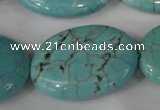 CTU1897 15.5 inches 25*35mm oval imitation turquoise beads