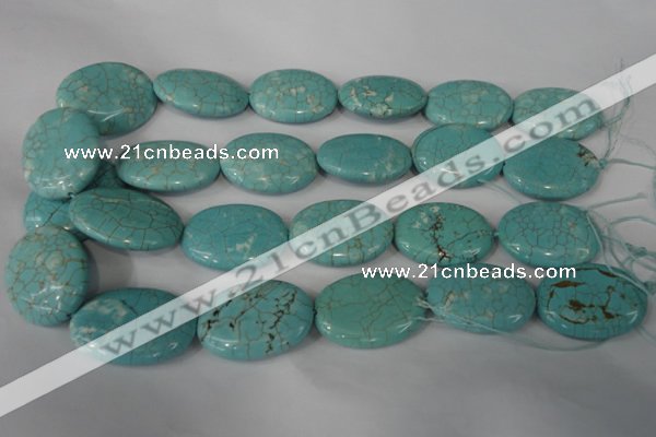 CTU1897 15.5 inches 25*35mm oval imitation turquoise beads