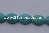 CTU19 15.5 inches 12*16mm oval blue turquoise strand beads Wholesale