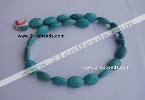 CTU19 15.5 inches 12*16mm oval blue turquoise strand beads Wholesale