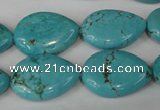 CTU1905 15.5 inches 18*25mm flat teardrop imitation turquoise beads