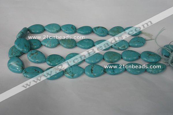 CTU1905 15.5 inches 18*25mm flat teardrop imitation turquoise beads