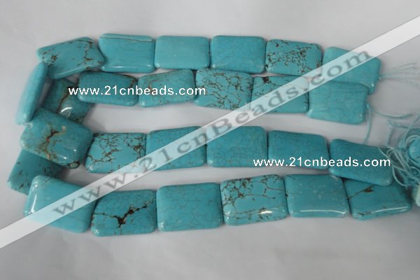 CTU1918 15.5 inches 22*30mm rectangle imitation turquoise beads