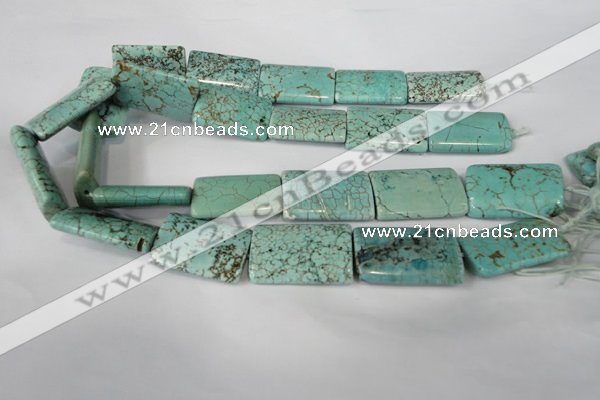 CTU1926 15.5 inches 22*32mm flat tube imitation turquoise beads