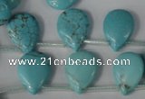 CTU1935 Top-drilled 13*18mm flat teardrop imitation turquoise beads