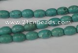 CTU1938 15.5 inches 6*9mm rice imitation turquoise beads