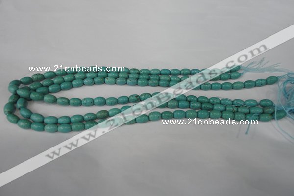 CTU1938 15.5 inches 6*9mm rice imitation turquoise beads