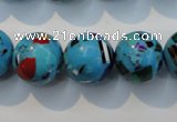 CTU2005 15.5 inches 14mm round synthetic turquoise beads