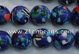 CTU2075 15.5 inches 14mm round synthetic turquoise beads