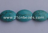 CTU21 15.5 inches 15*20mm oval blue turquoise strand beads Wholesale