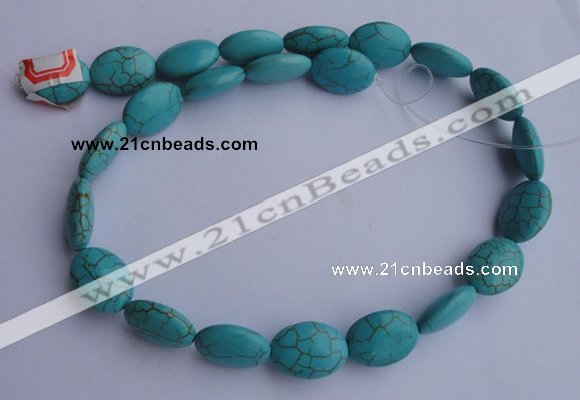 CTU21 15.5 inches 15*20mm oval blue turquoise strand beads Wholesale