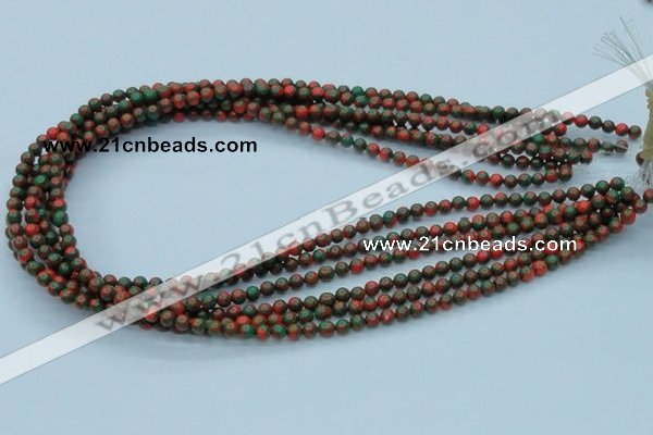 CTU213 16 inches 4mm round imitation turquoise beads wholesale