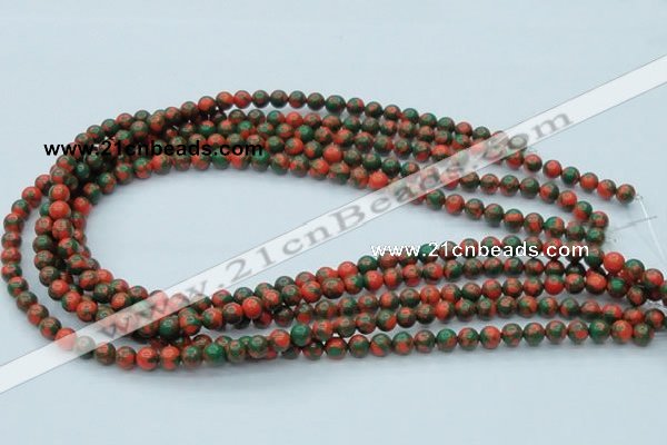 CTU214 16 inches 6mm round imitation turquoise beads wholesale