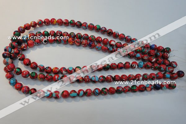 CTU2182 15.5 inches 8mm round synthetic turquoise beads