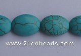 CTU22 15.5 inches 20*28mm oval blue turquoise strand beads Wholesale