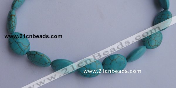 CTU23 15.5 inches 25*35mm oval blue turquoise strand beads Wholesale