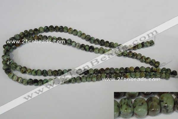 CTU2460 15.5 inches 6*6mm pumpkin African turquoise beads wholesale