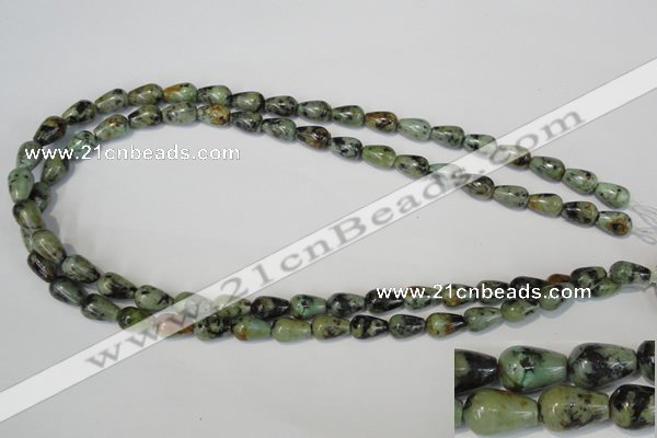 CTU2465 15.5 inches 7*10mm teardrop African turquoise beads wholesale